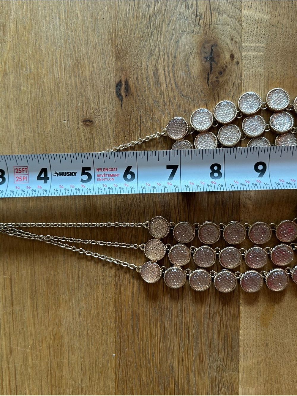 Aldo Rose Gold-Tone Rhinestone Disc Necklace & Hoop Bracelets Set - Picture 9 of 9